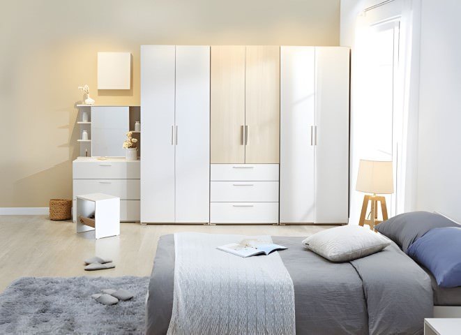 Modern wardrobe laminated doors home interior designer Chennai