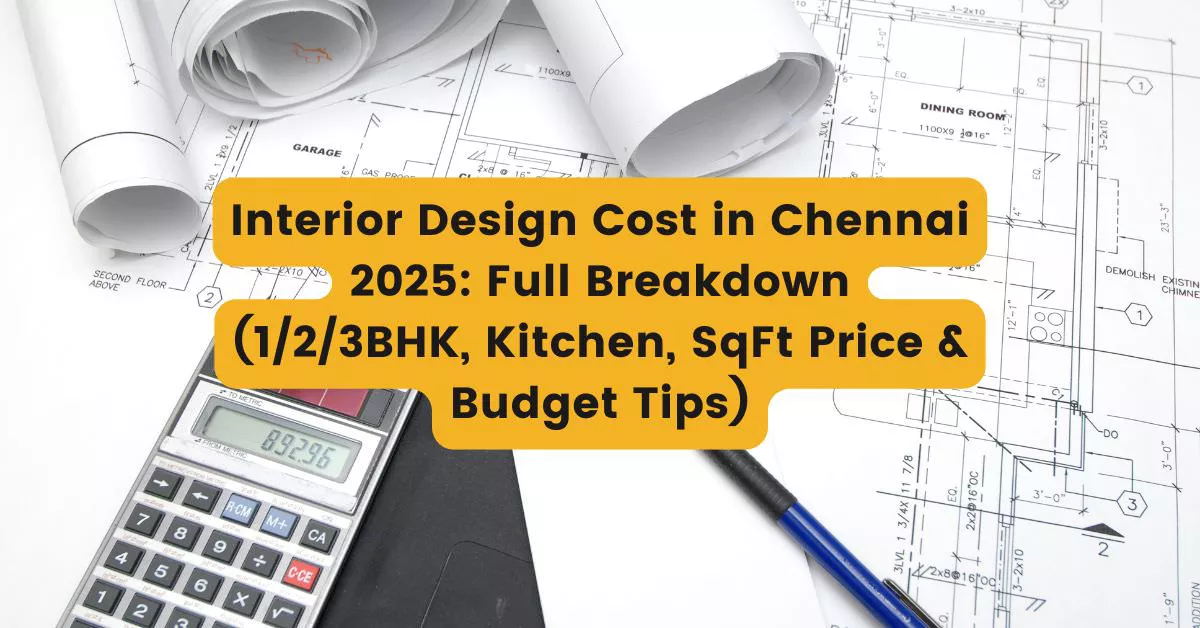 Stylish home interior design in Chennai reflecting average interior design cost for a modern 1BHK, 2BHK, 3BHK living space in 2025.
