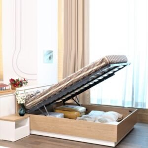 Space saving hydraulic bed design for small 1BHK in Chennai