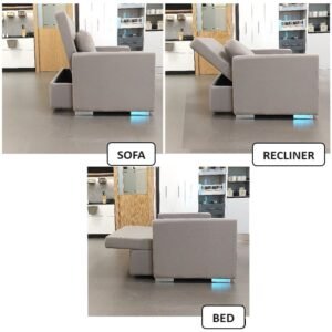 Space saving sofa cum bed design for small 1BHK in Chennai